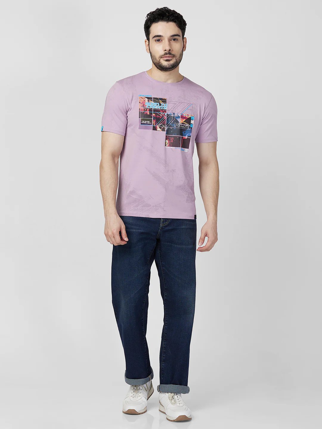 Killer Men Purple Printed Slim Fit T-Shirts - Image 4