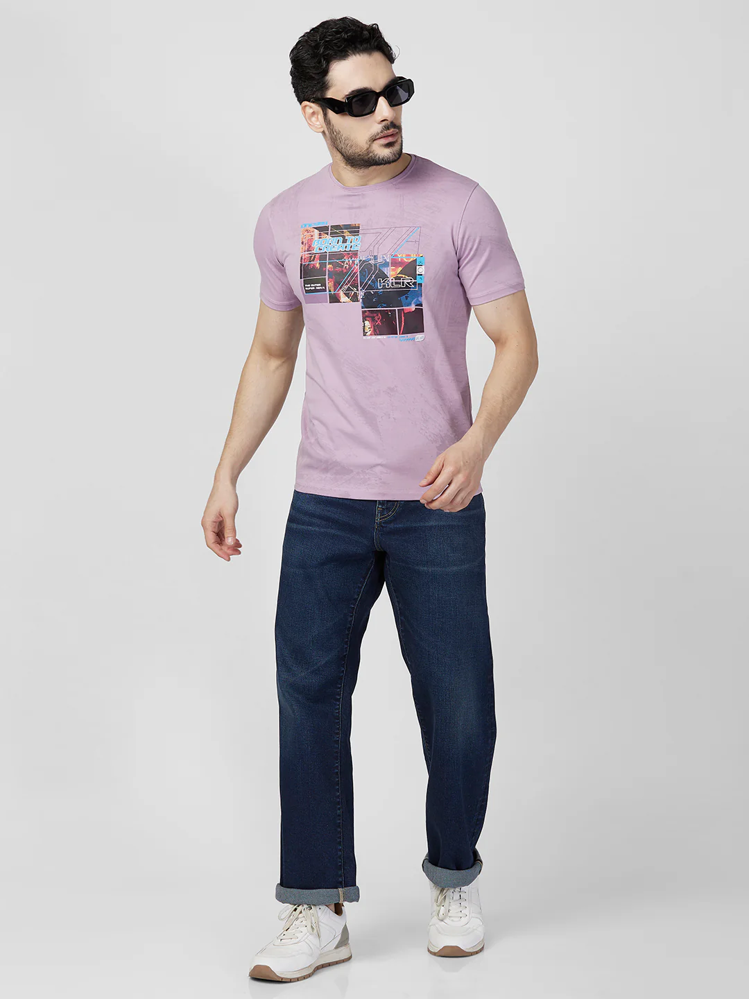 Killer Men Purple Printed Slim Fit T-Shirts - Image 8