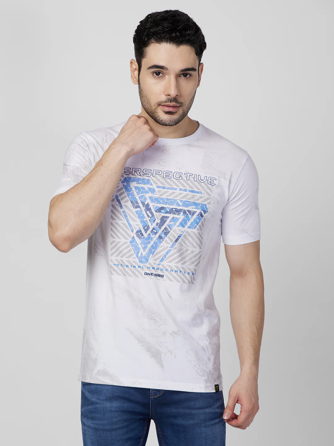 Killer Men White Printed Slim Fit T-Shirts - Image 3