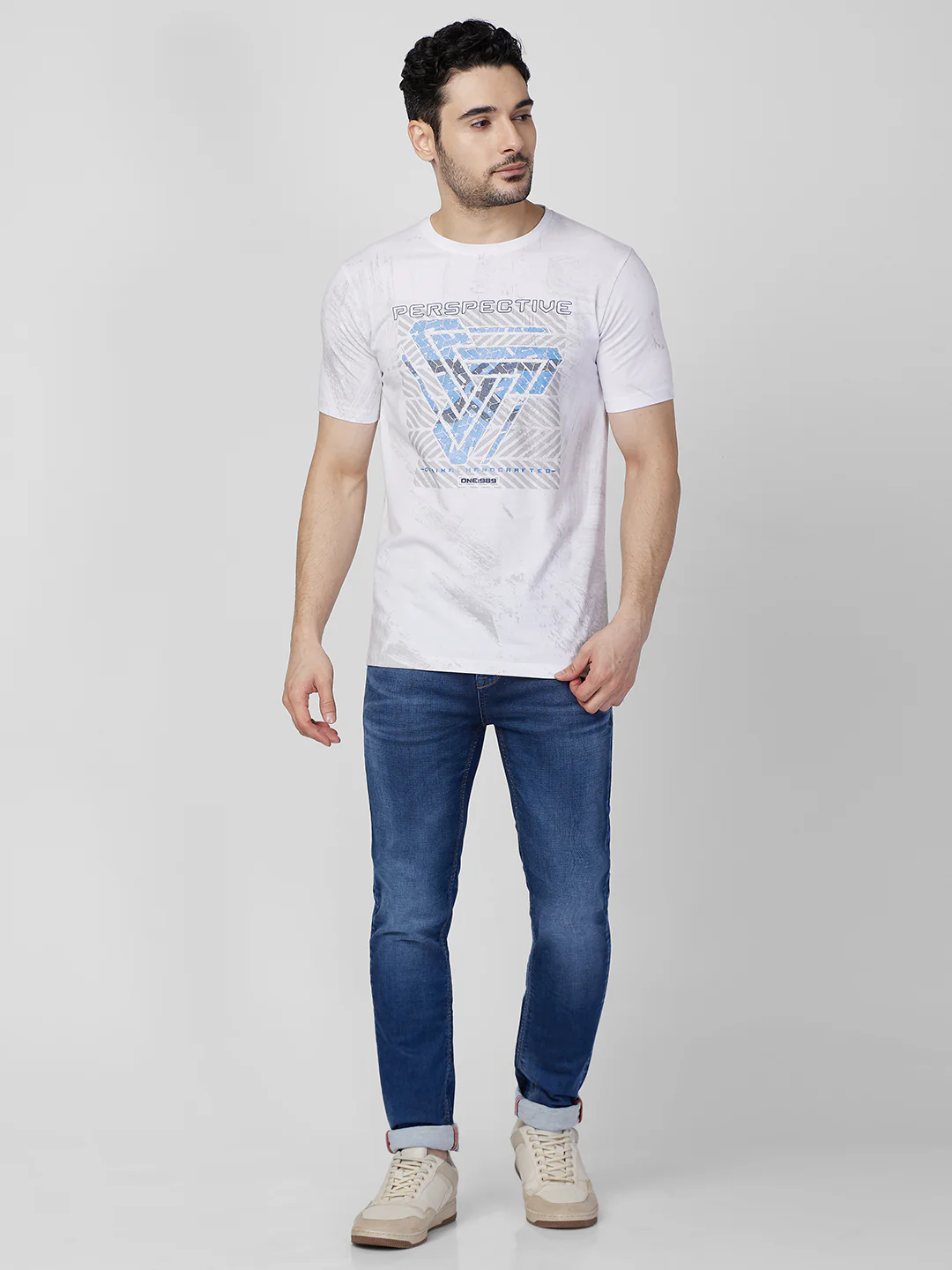 Killer Men White Printed Slim Fit T-Shirts - Image 4