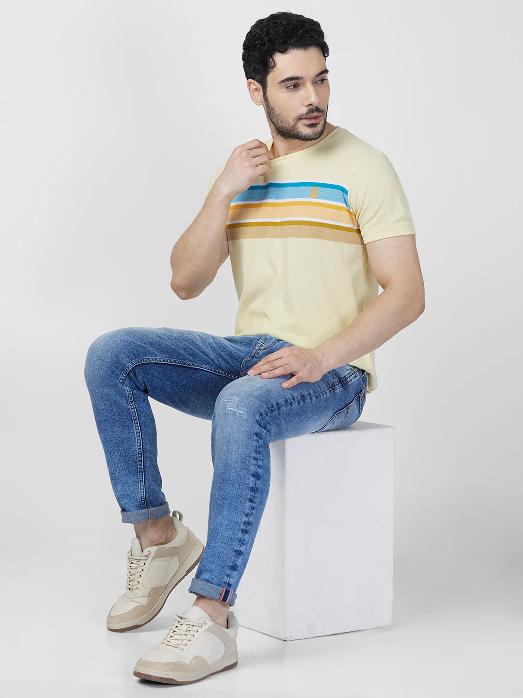 Killer Men Yellow Printed Slim Fit T-Shirts - Image 8