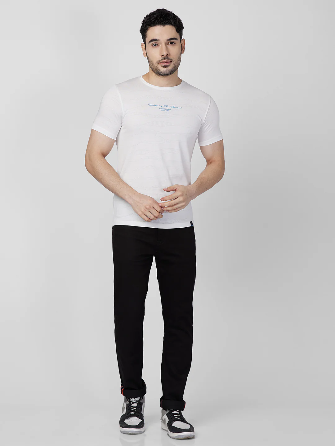 Killer Men White Printed Slim Fit T-Shirts - Image 4
