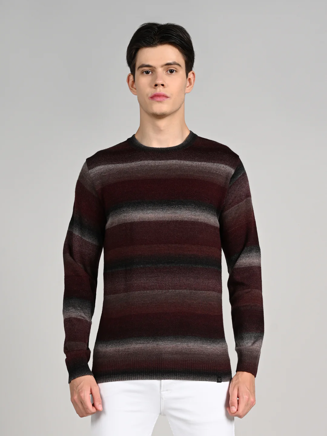Killer Men Round Neck Wine Sweaters - Image 4