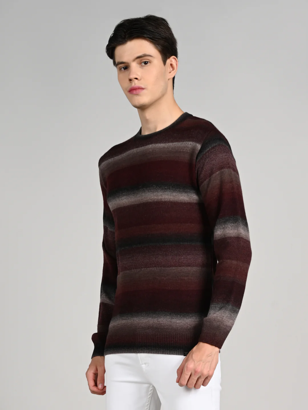 Killer Men Round Neck Wine Sweaters - Image 5