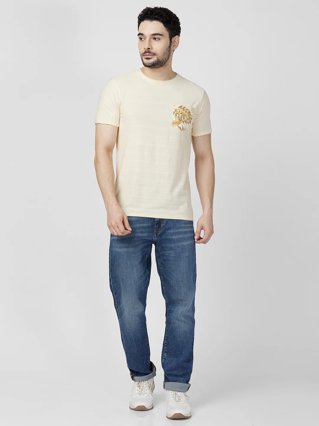 Killer Men Yellow Printed Slim Fit T-Shirts - Image 4