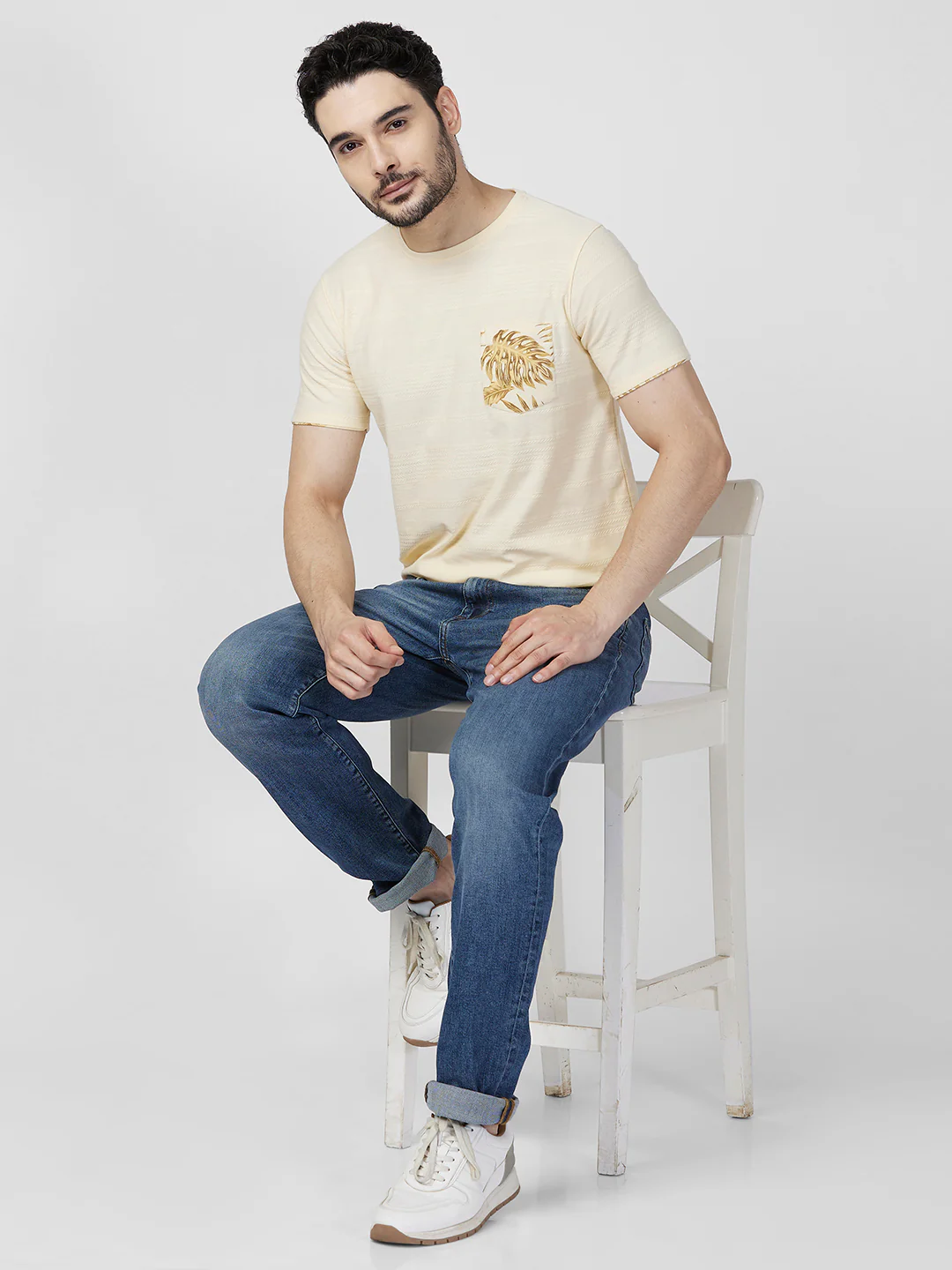 Killer Men Yellow Printed Slim Fit T-Shirts - Image 8