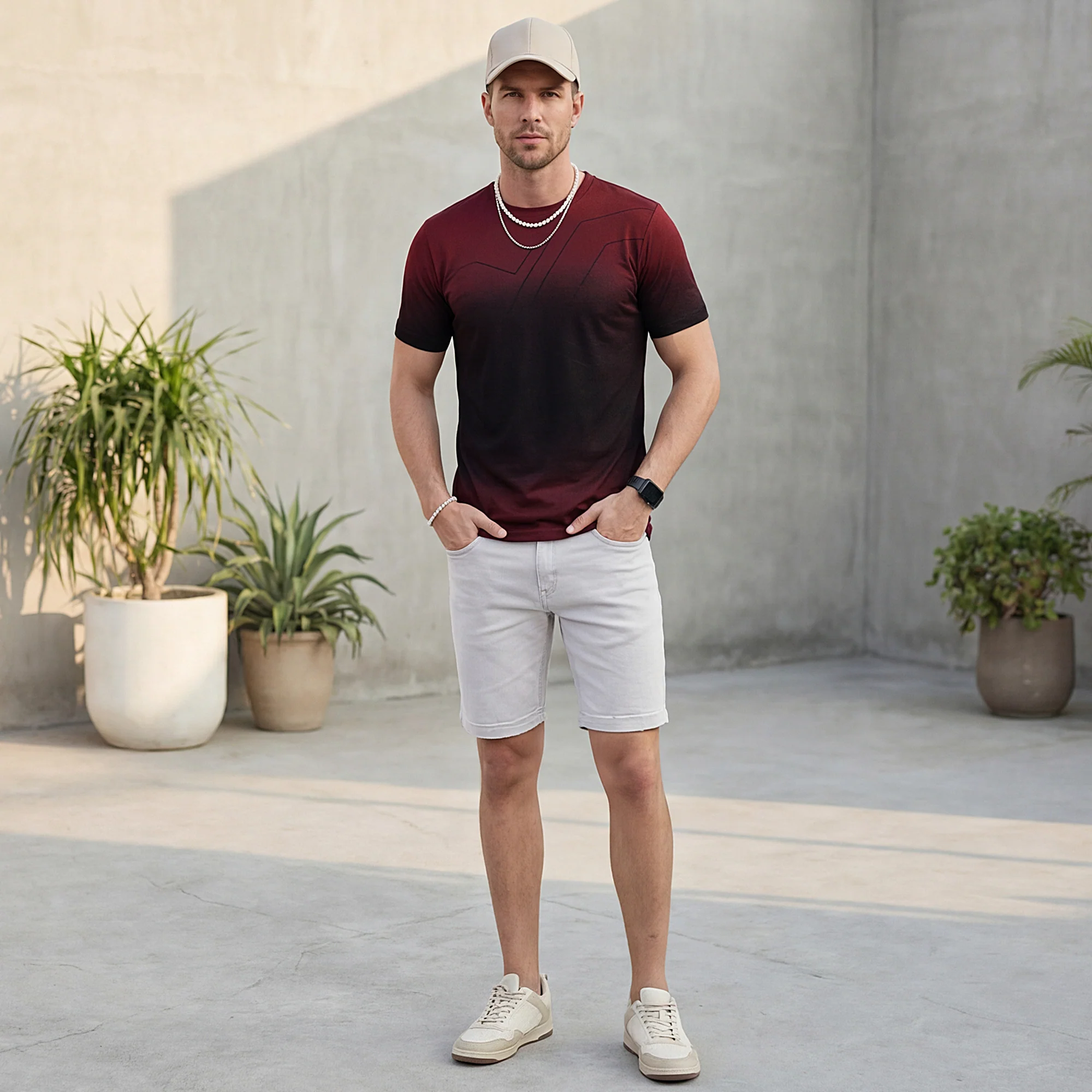 Killer Men Red Printed Slim Fit T-Shirt