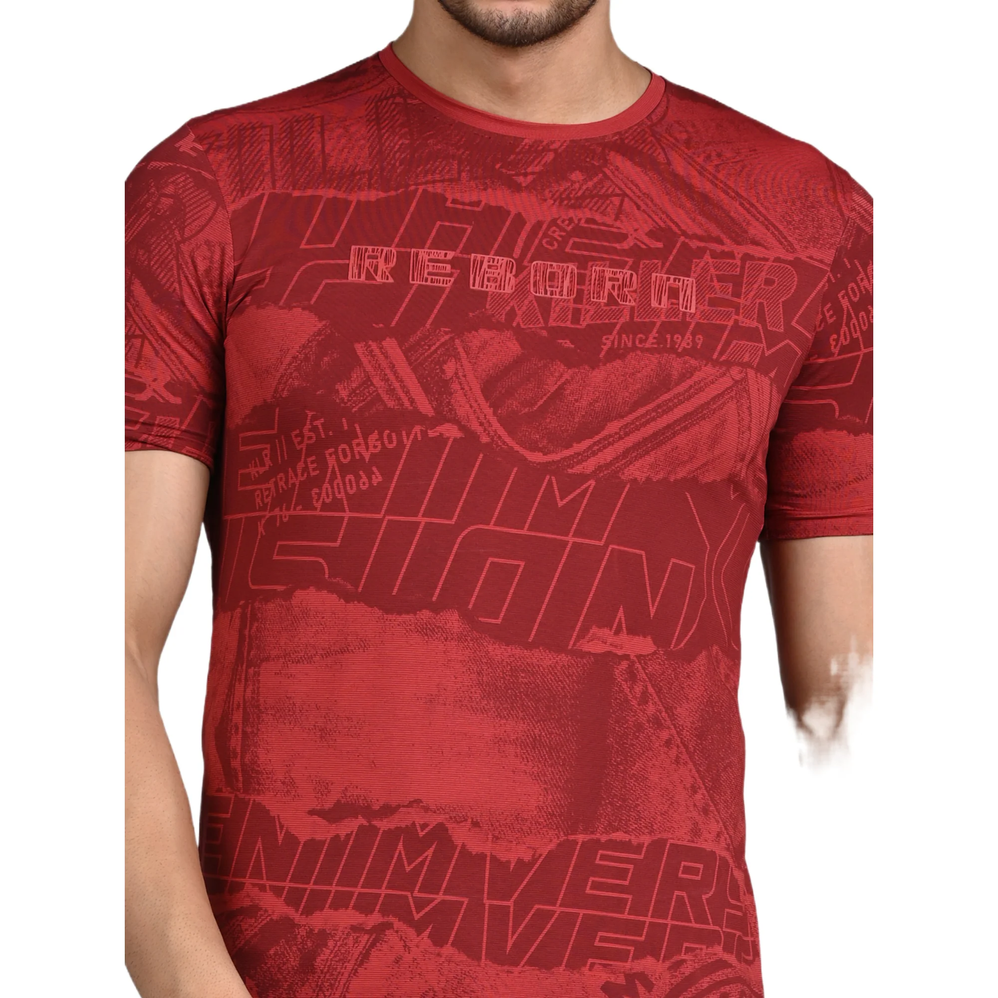 Killer Men Red Printed Slim Fit T-Shirt - Image 7