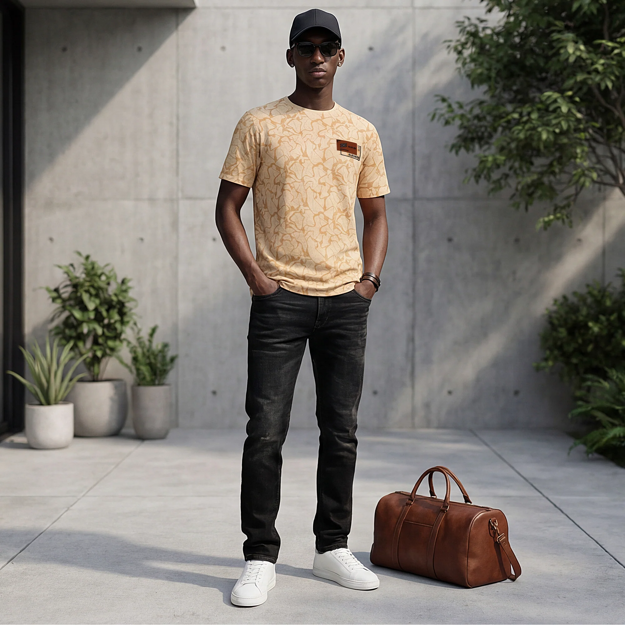 Killer Men Yellow Printed Slim Fit T-Shirt