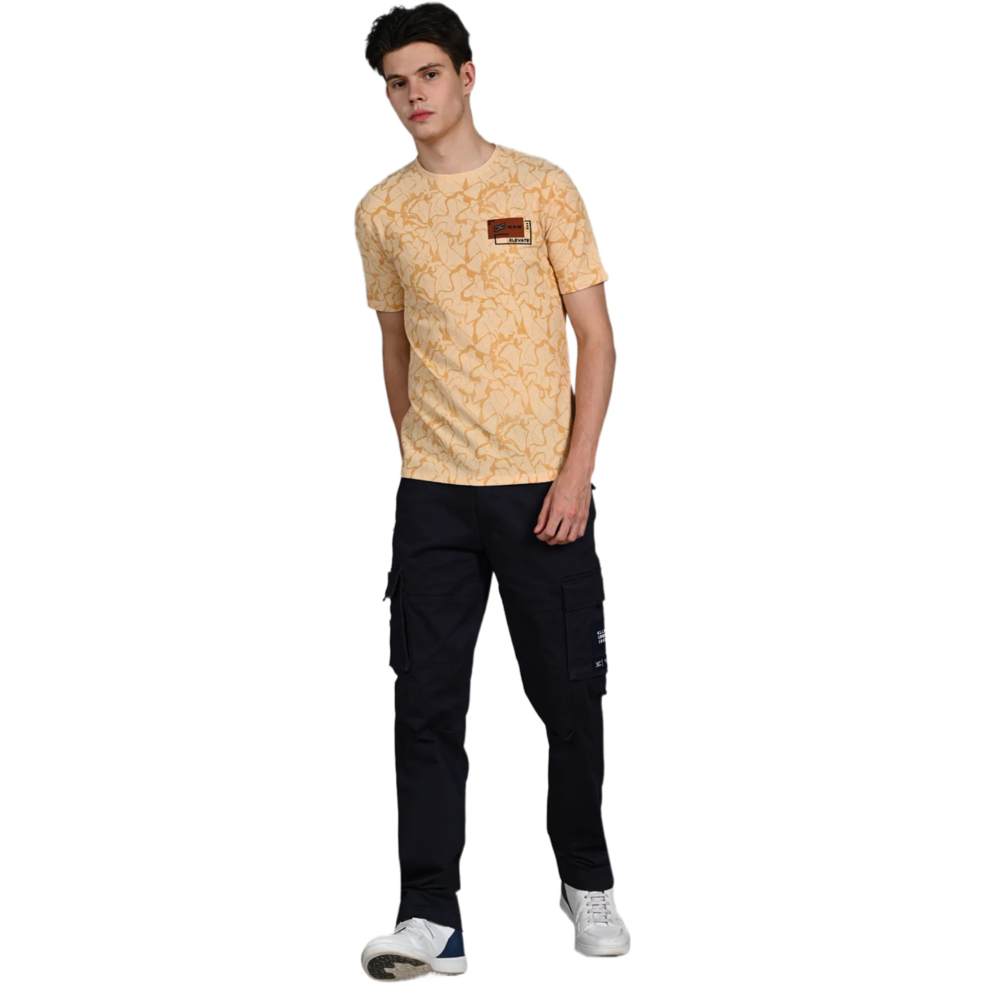 Killer Men Yellow Printed Slim Fit T-Shirt - Image 3