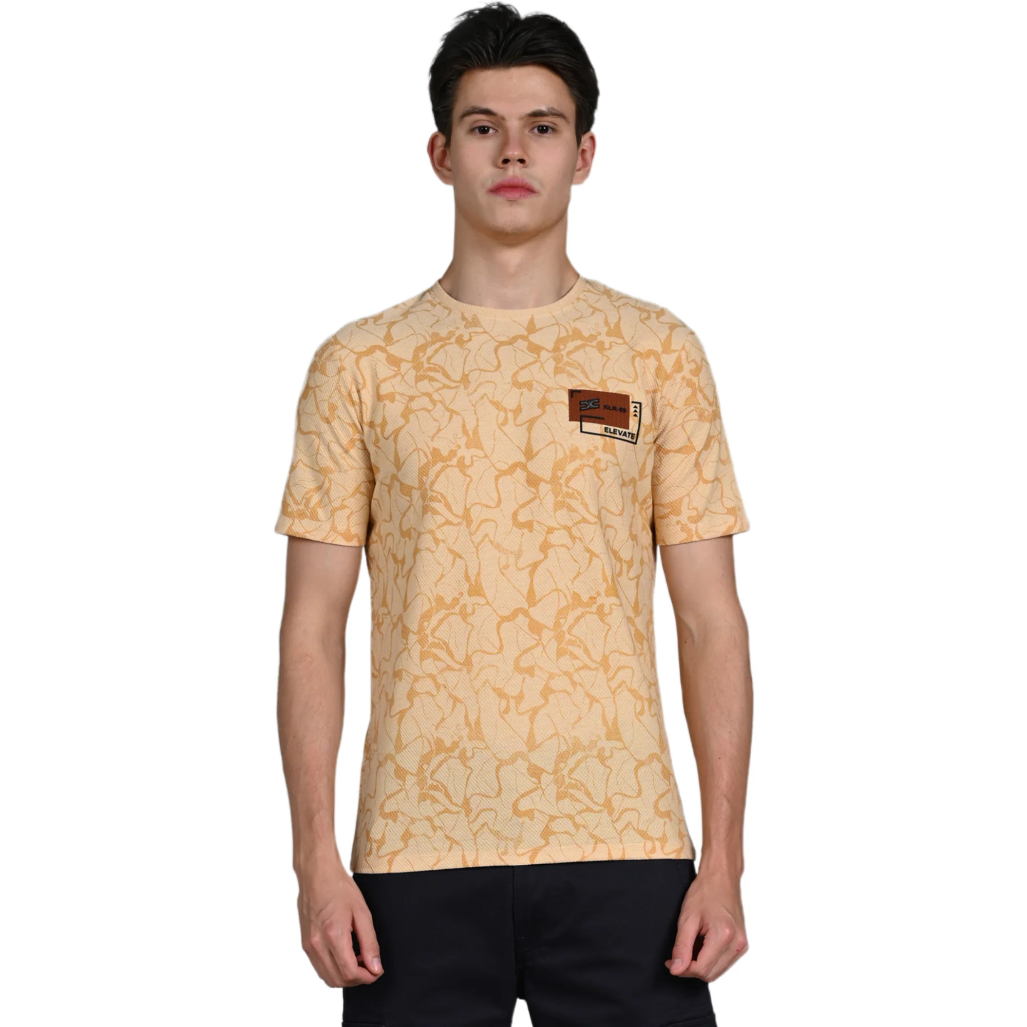 Killer Men Yellow Printed Slim Fit T-Shirt - Image 4