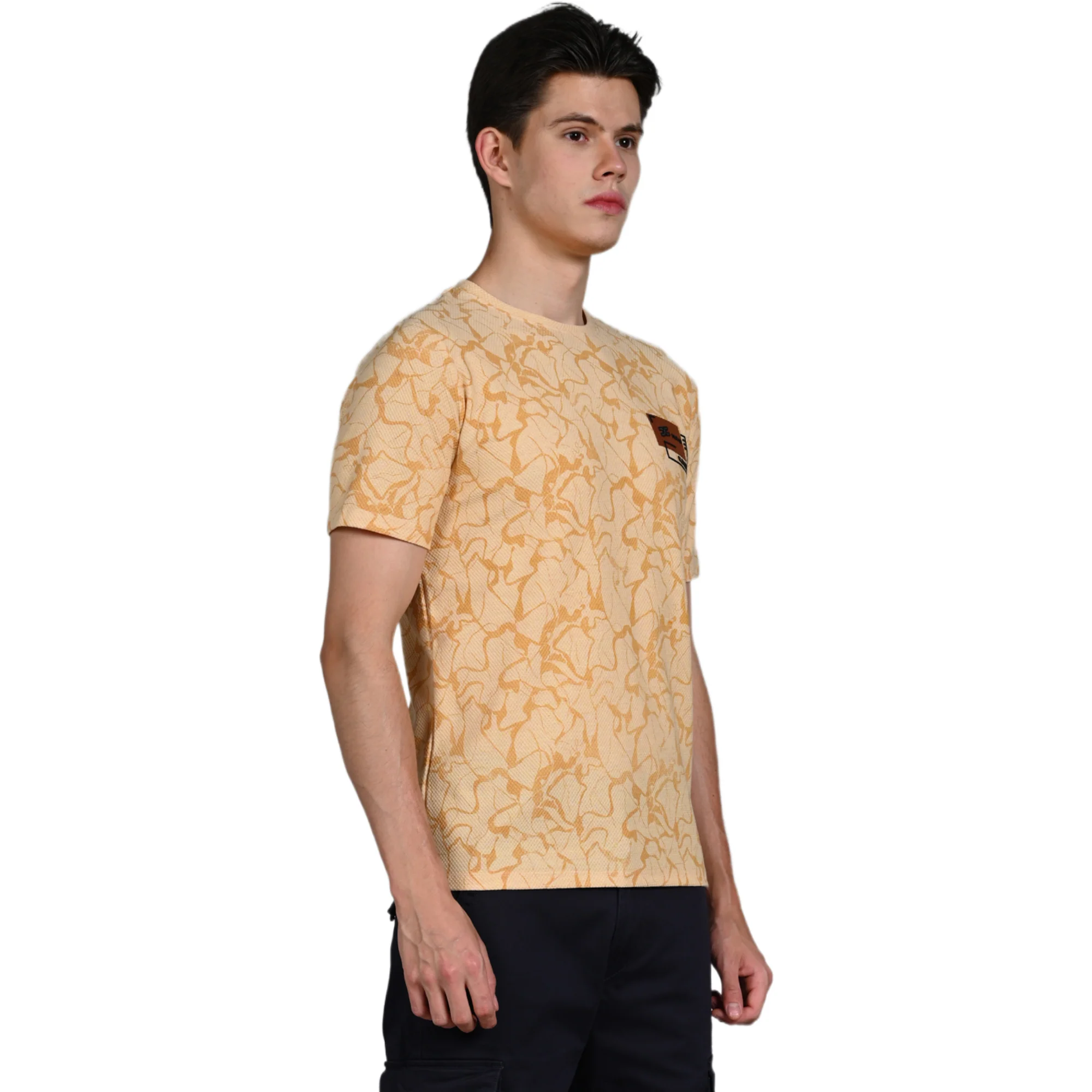 Killer Men Yellow Printed Slim Fit T-Shirt - Image 5
