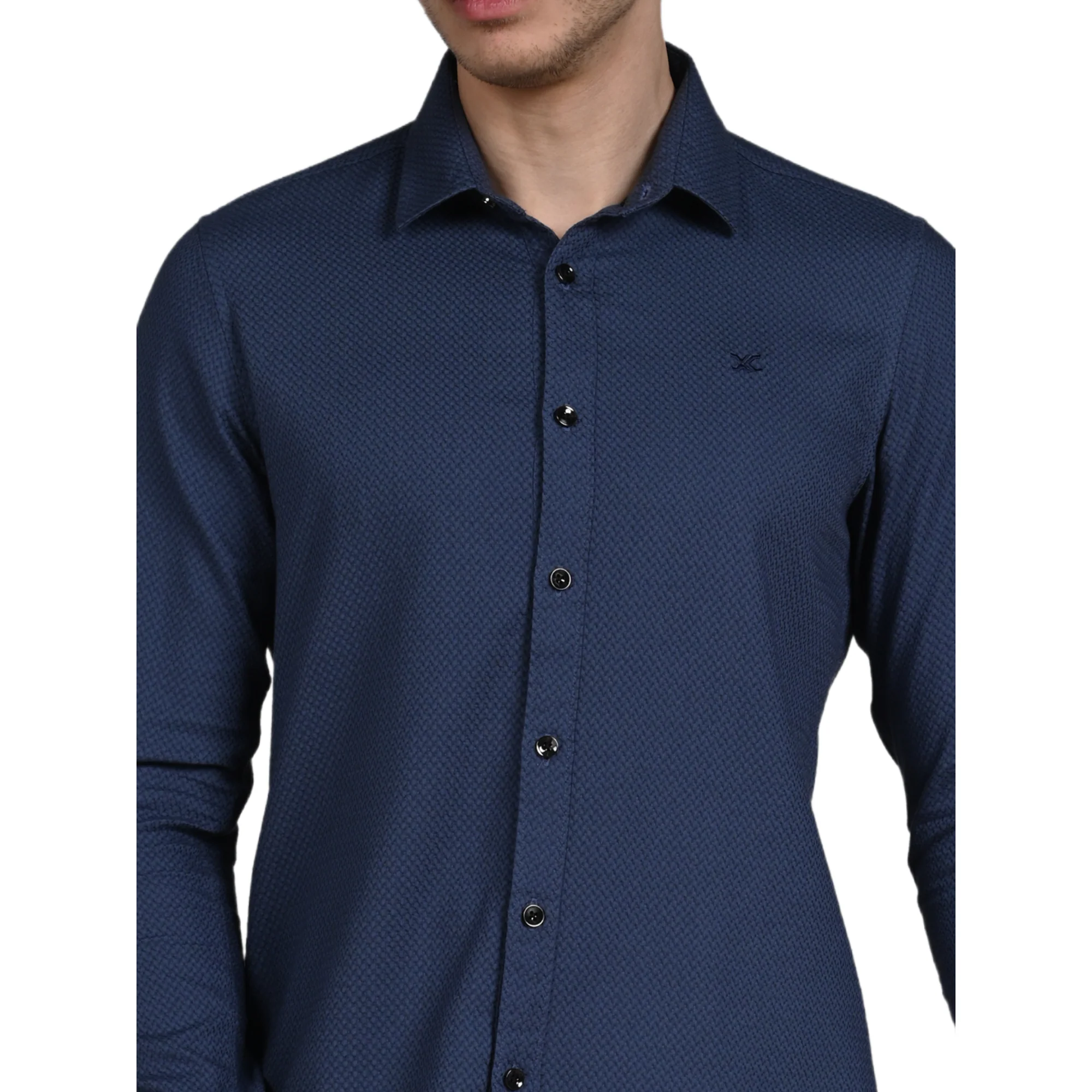 Full Sleeves Slim Fit Slate Grey Heavy Dobby Solid Shirt - Image 8