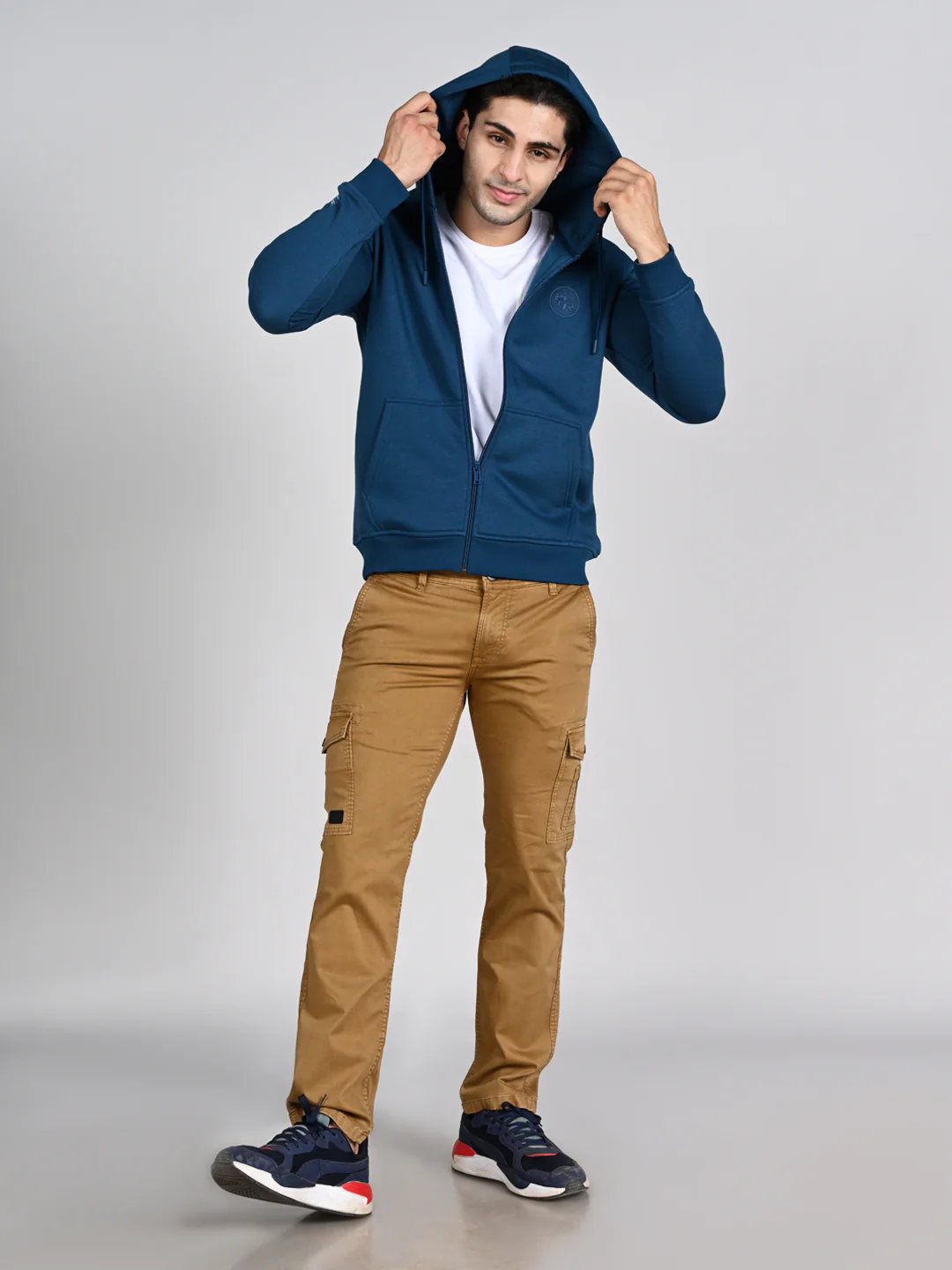Killer Men Teal Blue Hooded Sweat Shirts - Image 3