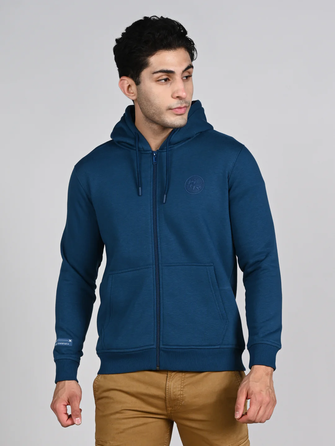 Killer Men Teal Blue Hooded Sweat Shirts - Image 4
