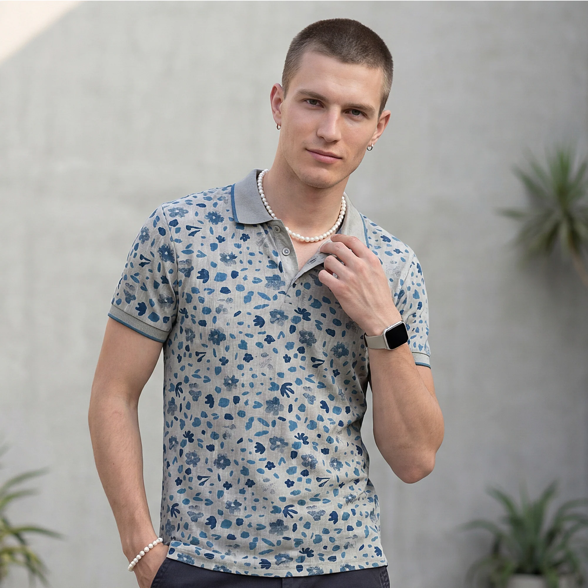 Killer Men Teal Blue Printed Slim Fit T-Shirt - Image 2