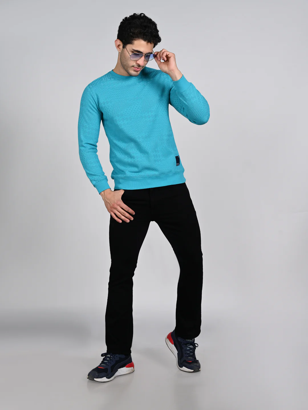 Killer Men Turquoise Blue Sweat Shirts - Image 3