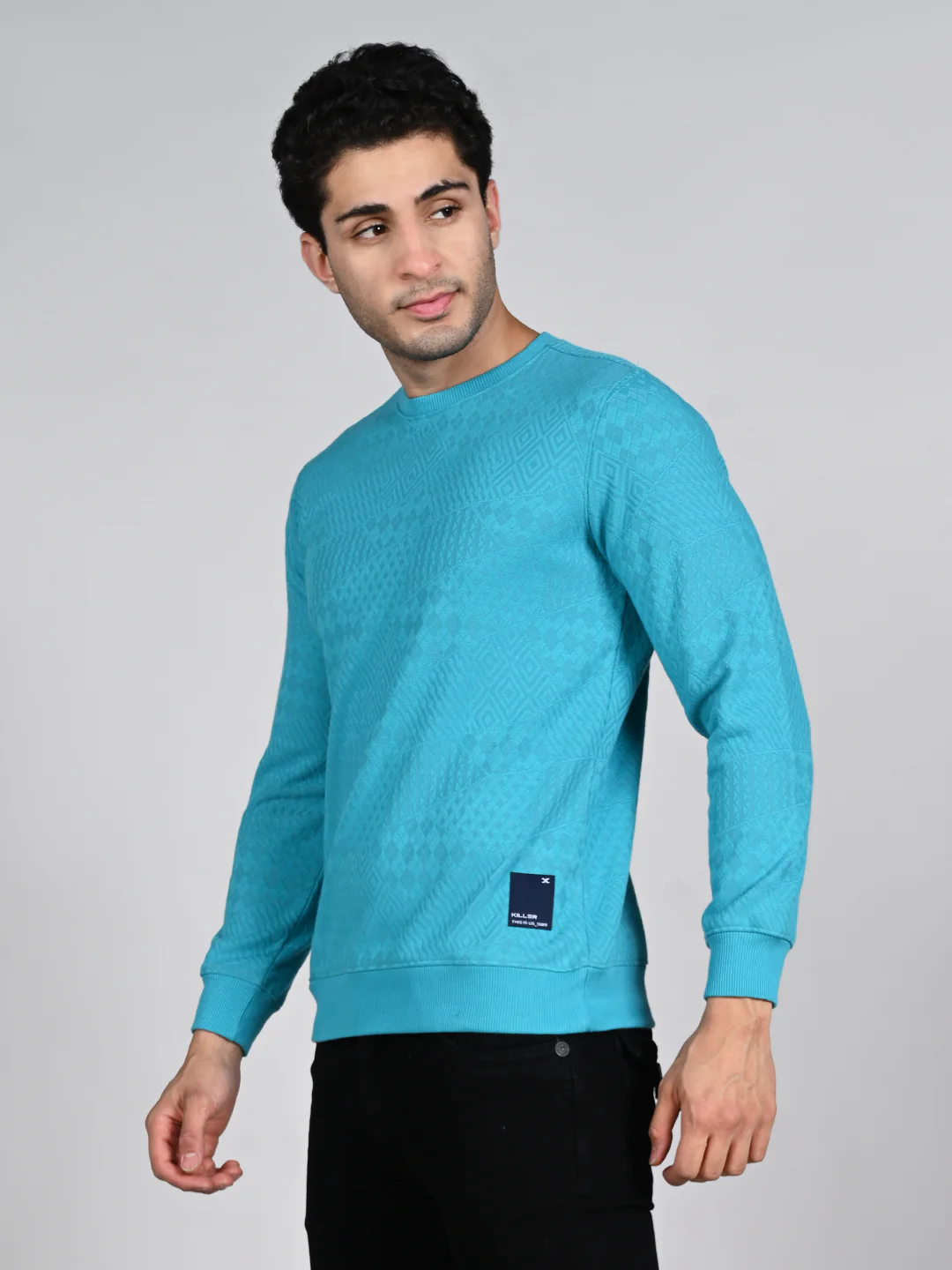 Killer Men Turquoise Blue Sweat Shirts - Image 6