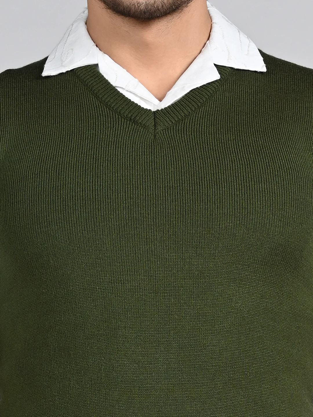 Killer Men V Neck Sleeveless Olive Sweaters - Image 8