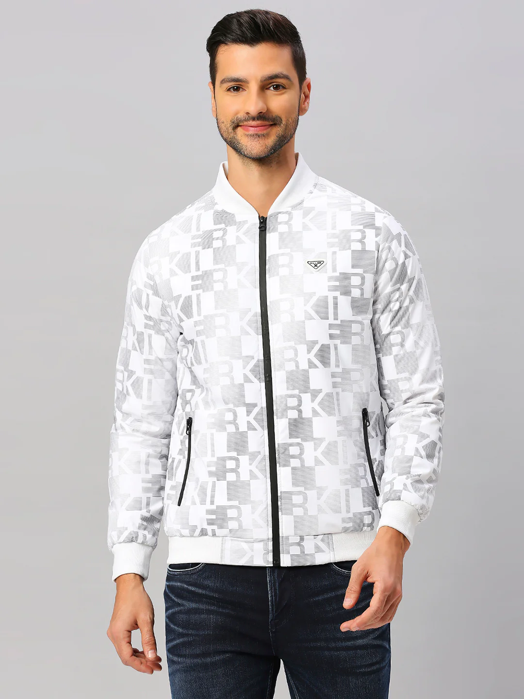Killer Men White Bomber Neck Jackets - Image 3