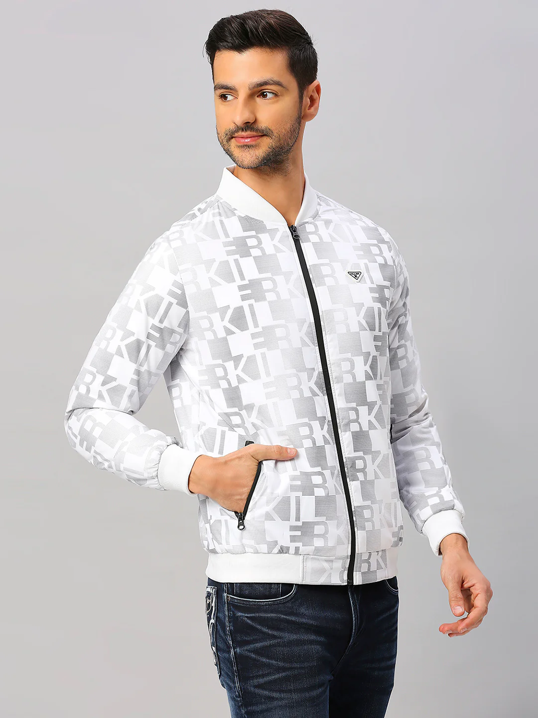 Killer Men White Bomber Neck Jackets - Image 5