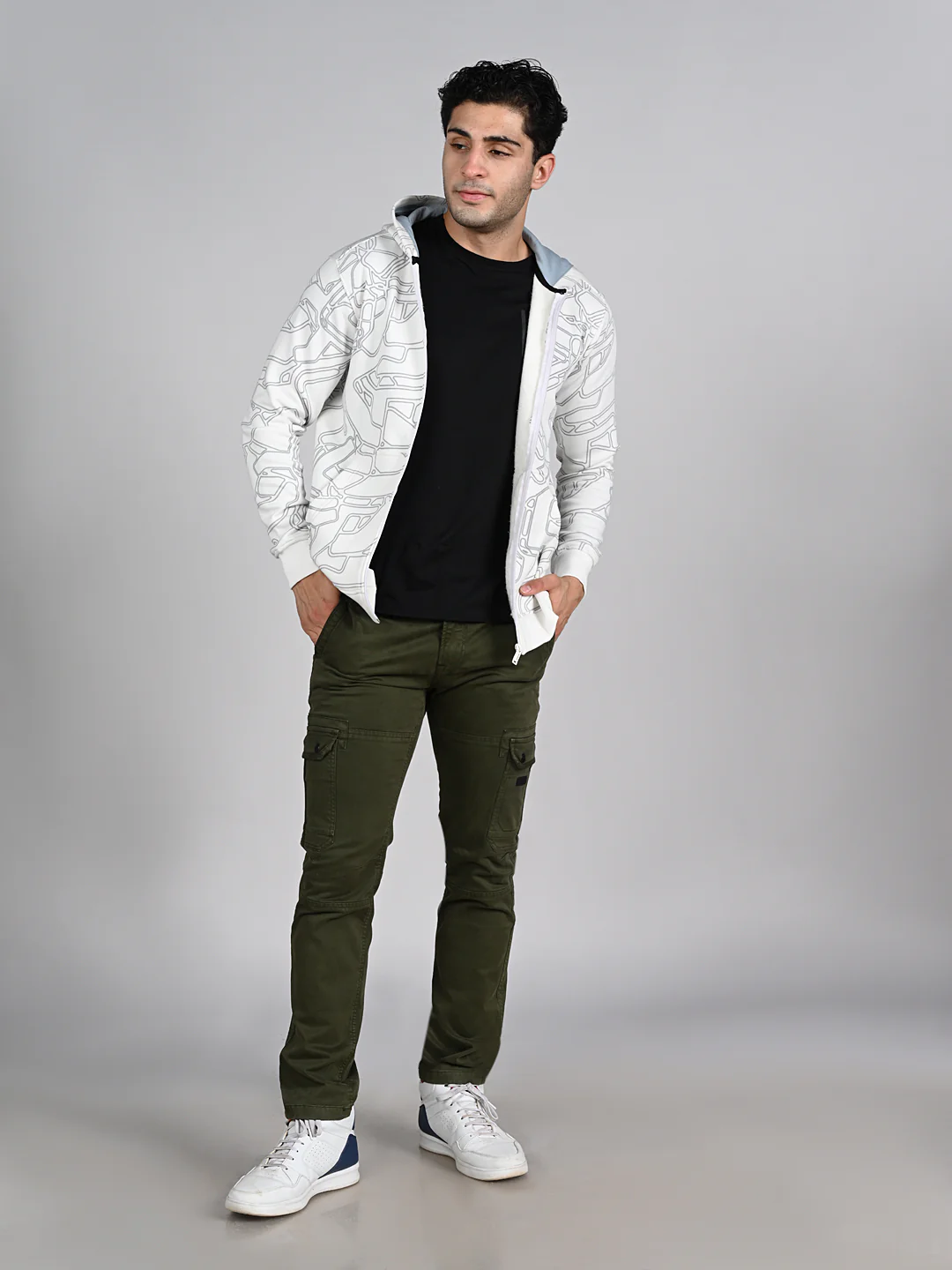 Killer Men White Hooded Sweat Shirts - Image 3