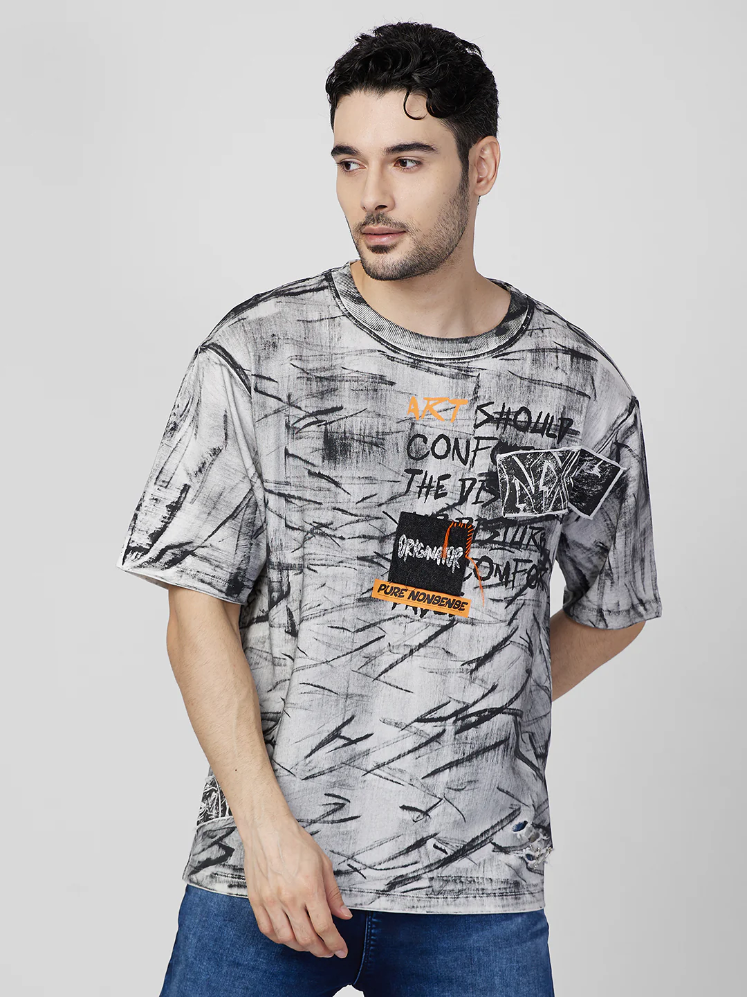 Killer Men White Printed Round Neck T-Shirts - Image 3