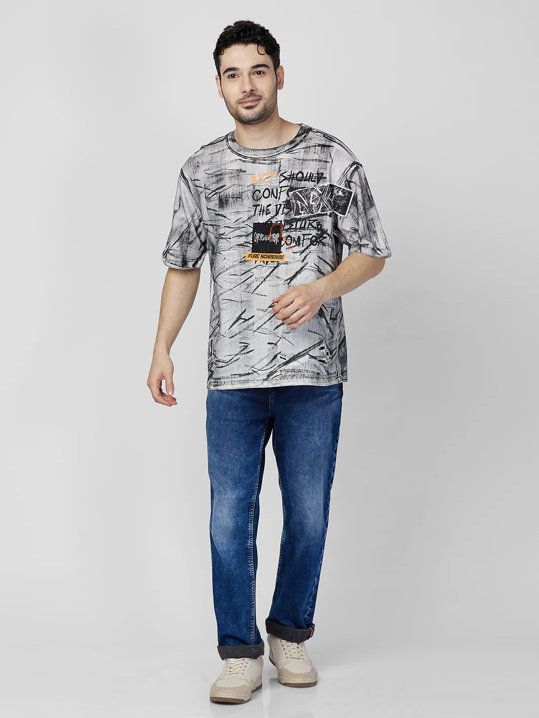 Killer Men White Printed Round Neck T-Shirts - Image 4