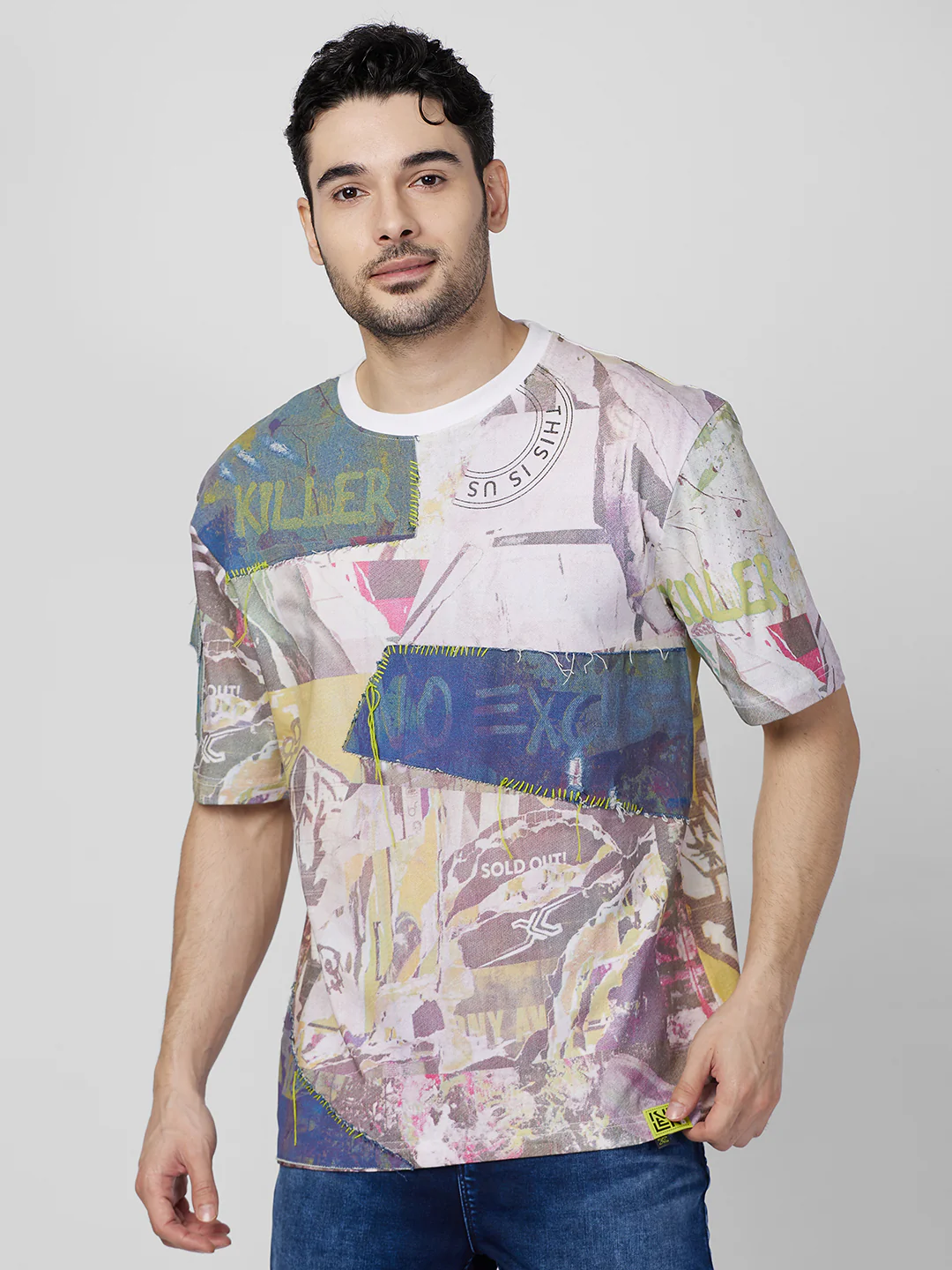 Killer Men White Printed Round Neck T-Shirts - Image 3