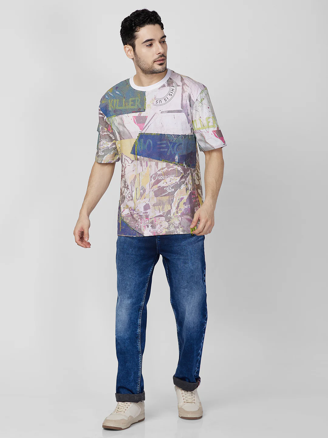 Killer Men White Printed Round Neck T-Shirts - Image 4