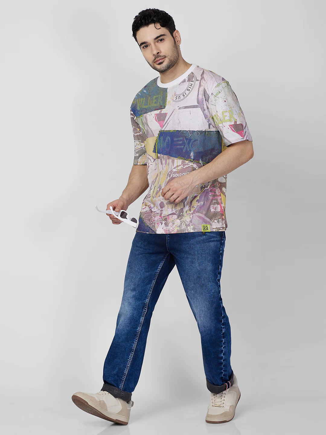 Killer Men White Printed Round Neck T-Shirts - Image 8