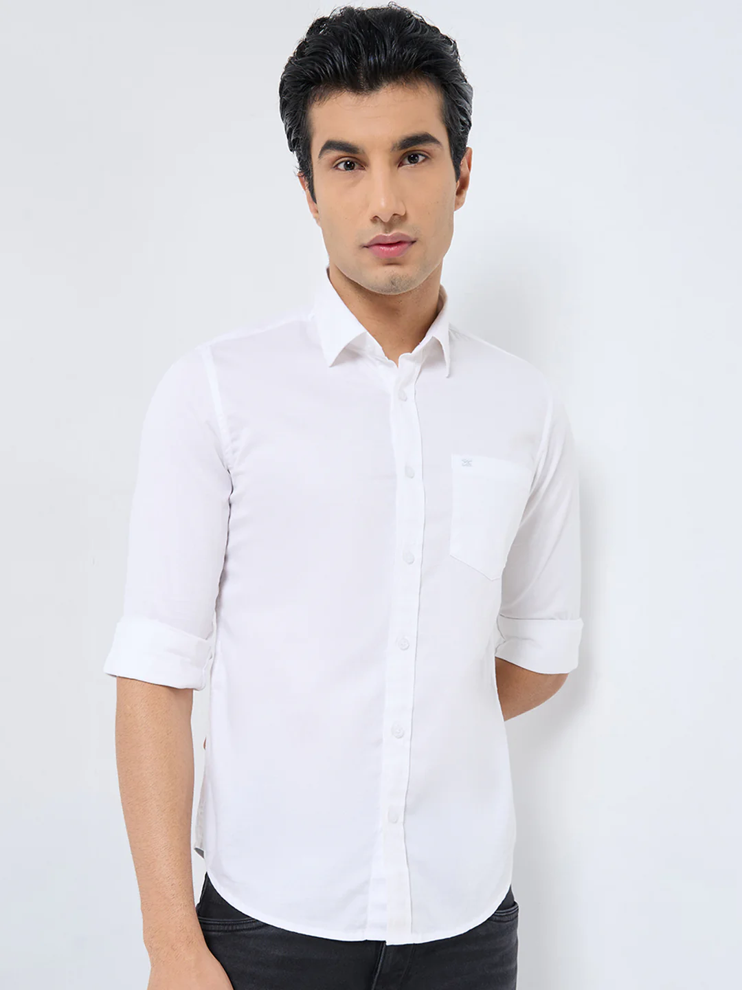 Men White Printed Slim Fit Shirt - Image 4