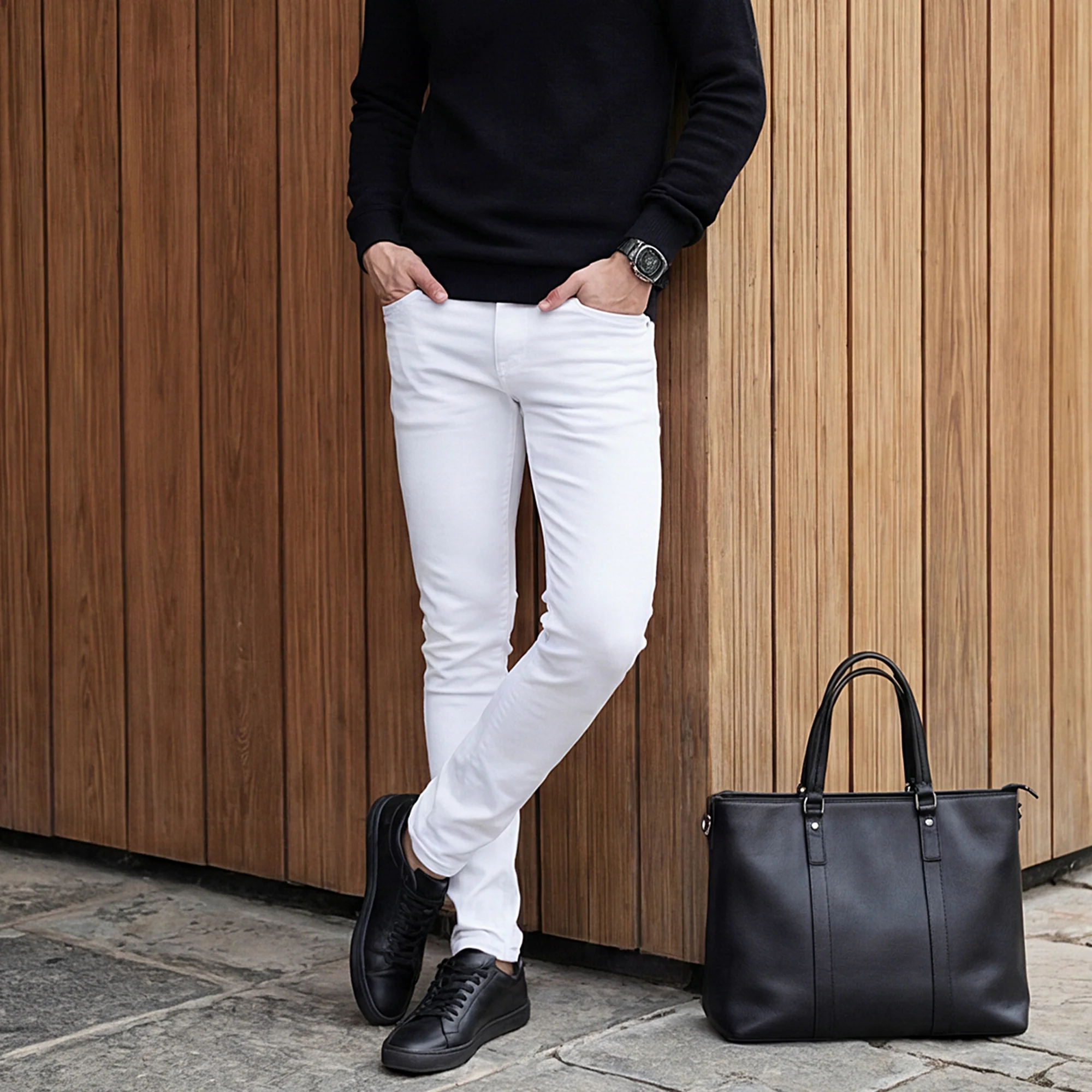 Killer Men White Solid Slim Fit Jeans - Image 2