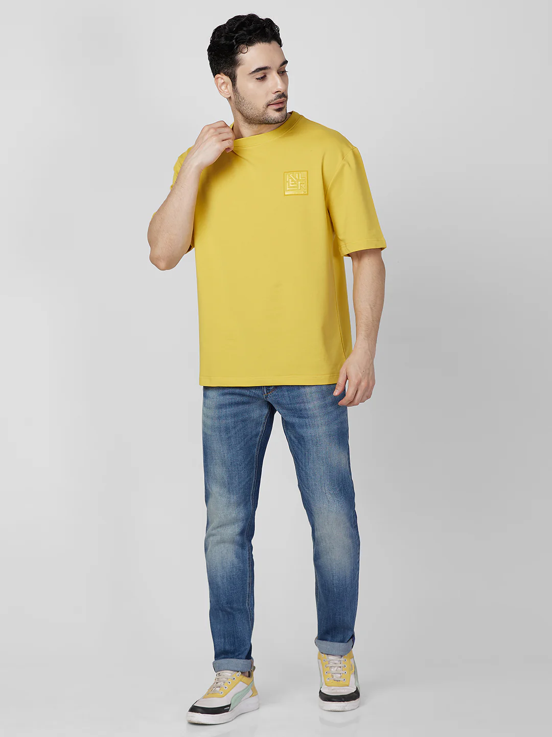 Killer Men Yellow Round Neck T-Shirts - Image 4