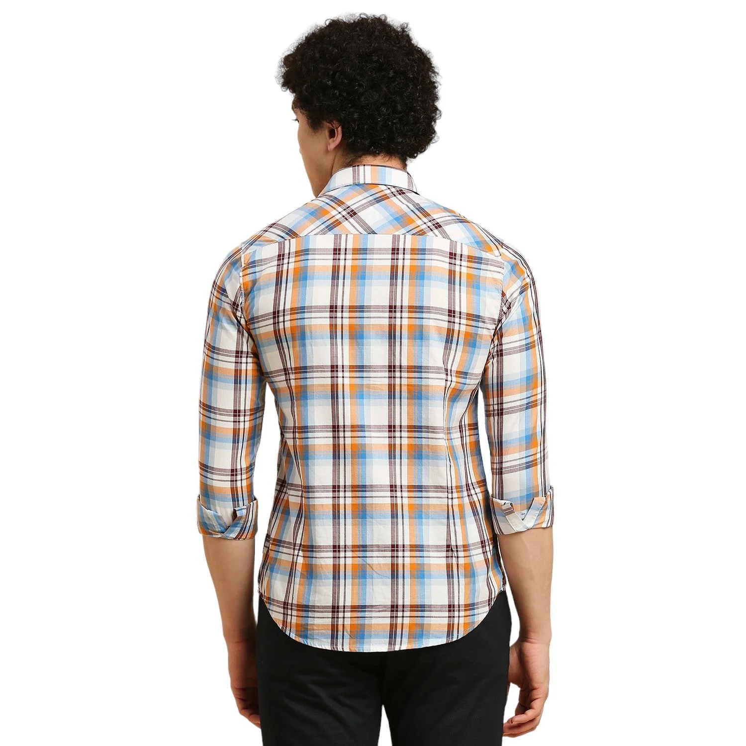 Men's White Checks Slim Fit Shirts - Image 6
