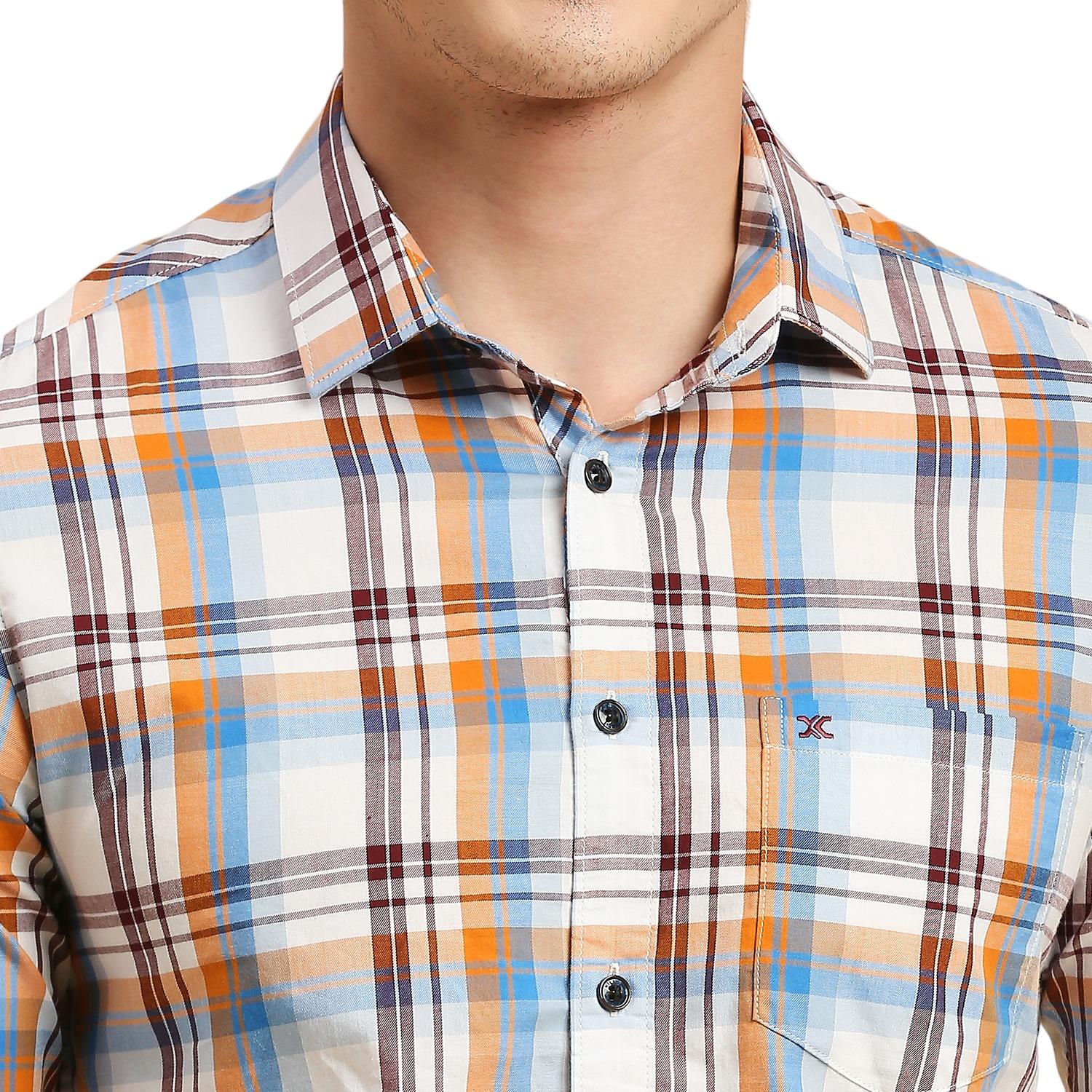 Men's White Checks Slim Fit Shirts - Image 7