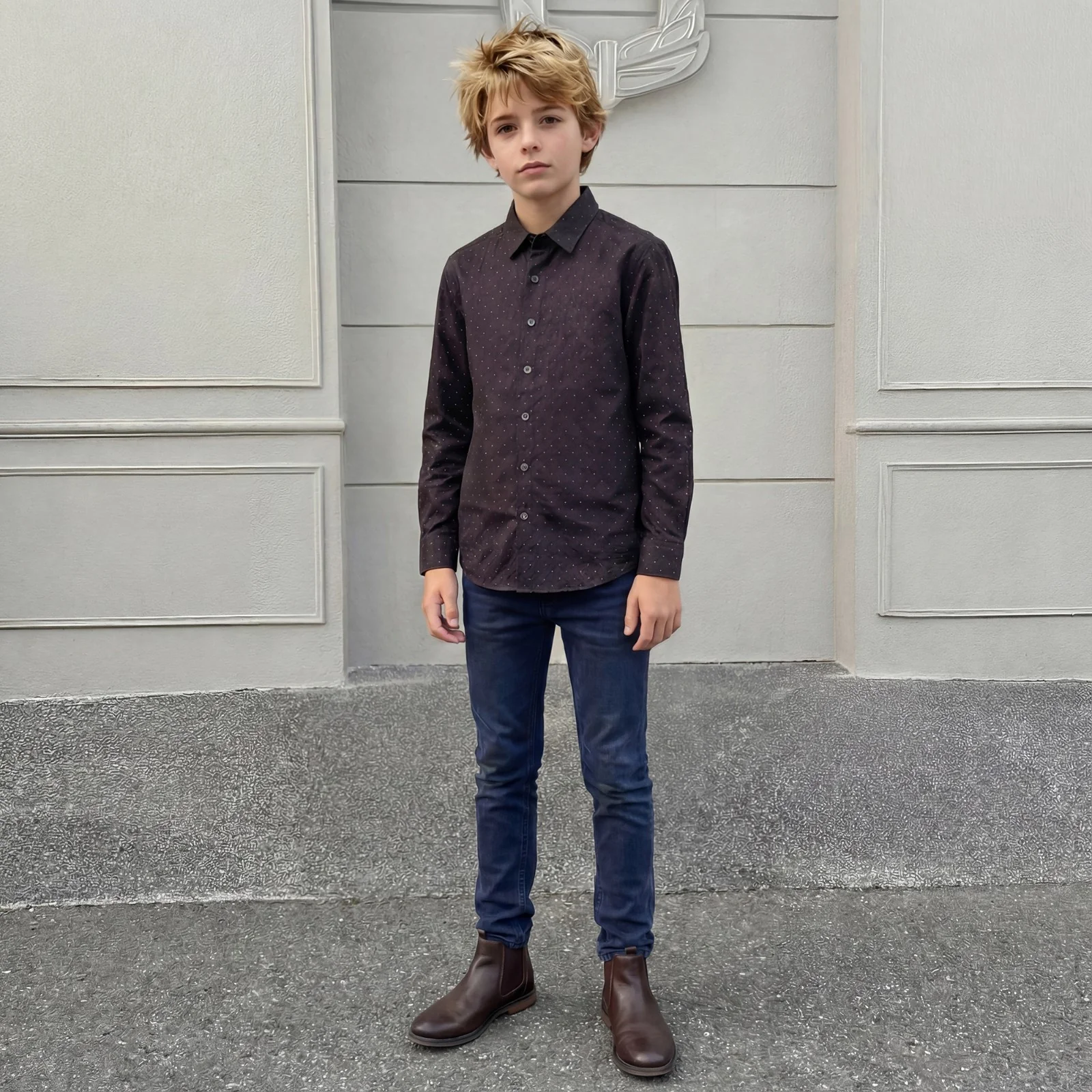 Kid's Black Regular Fit Shirts - Image 3