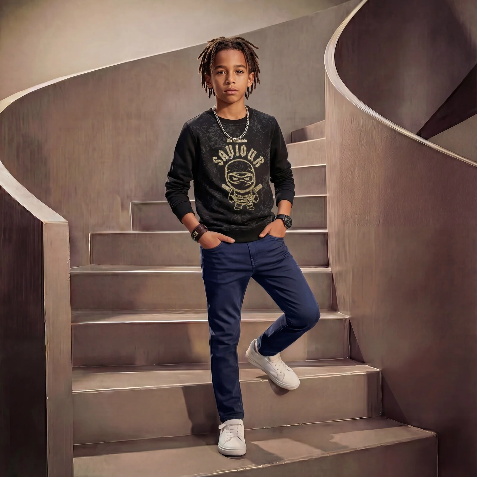 Kid's Black Sweat Shirts - Image 3