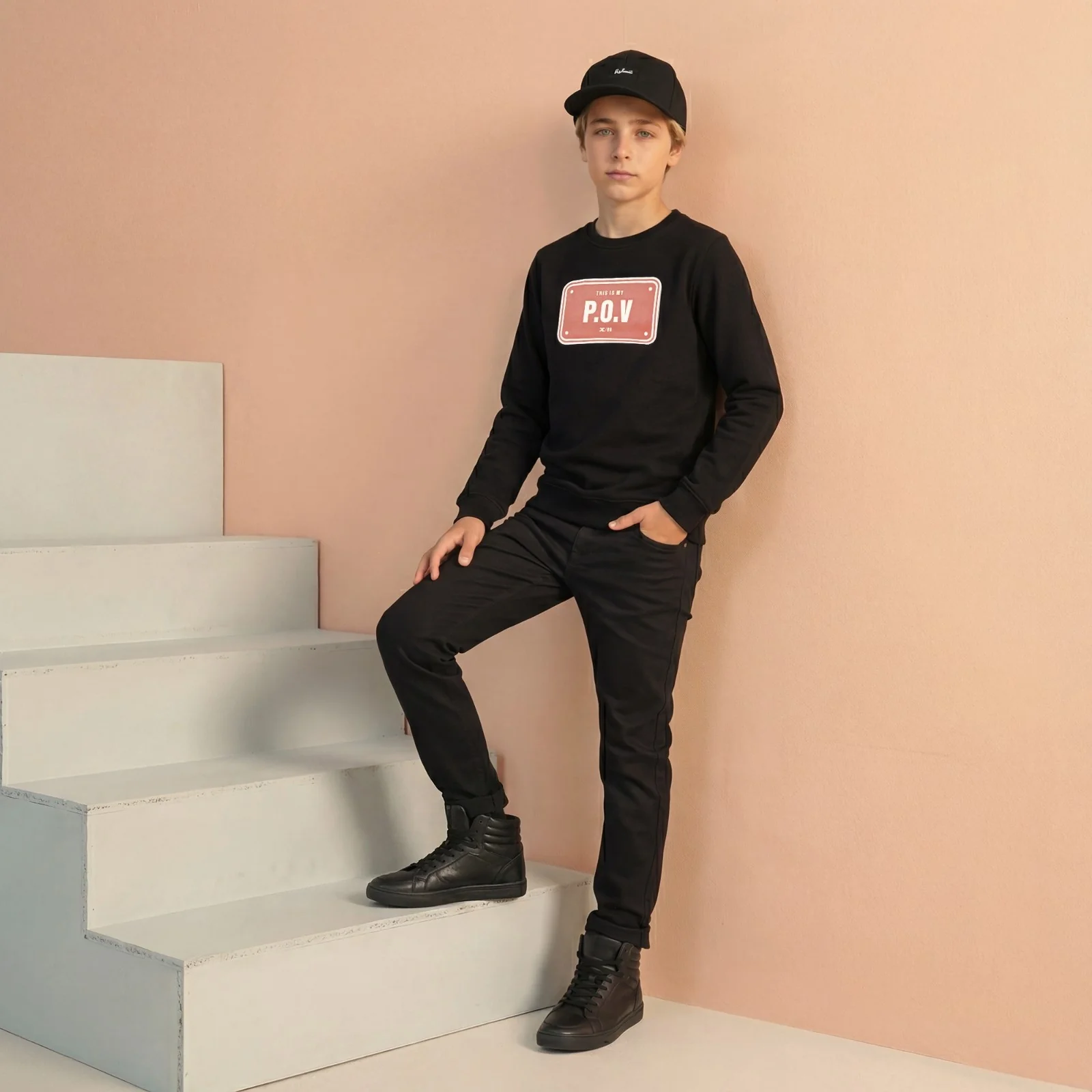 Kid's Black Sweat Shirts - Image 3