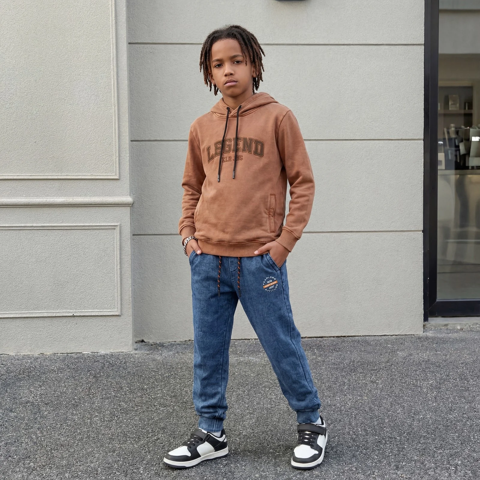 Kid's Brown Hooded Sweat Shirts - Image 3