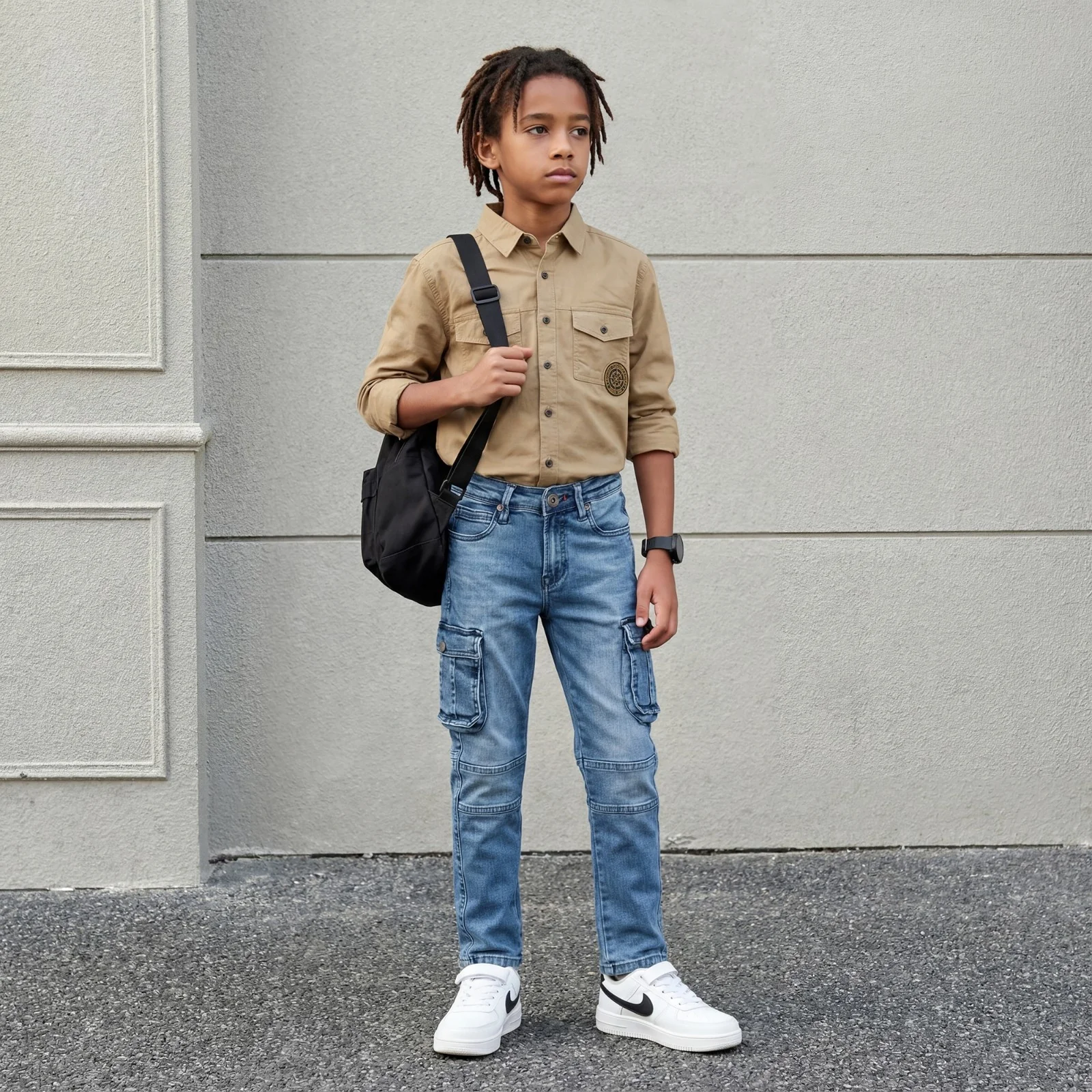 Kid's Brown Slim Fit Shirts - Image 6