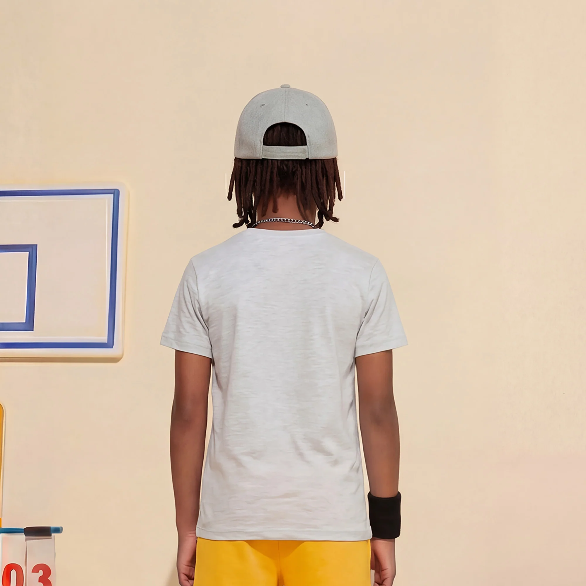 Kid's Light Grey Slim Fit Printed T-Shirts - Image 2