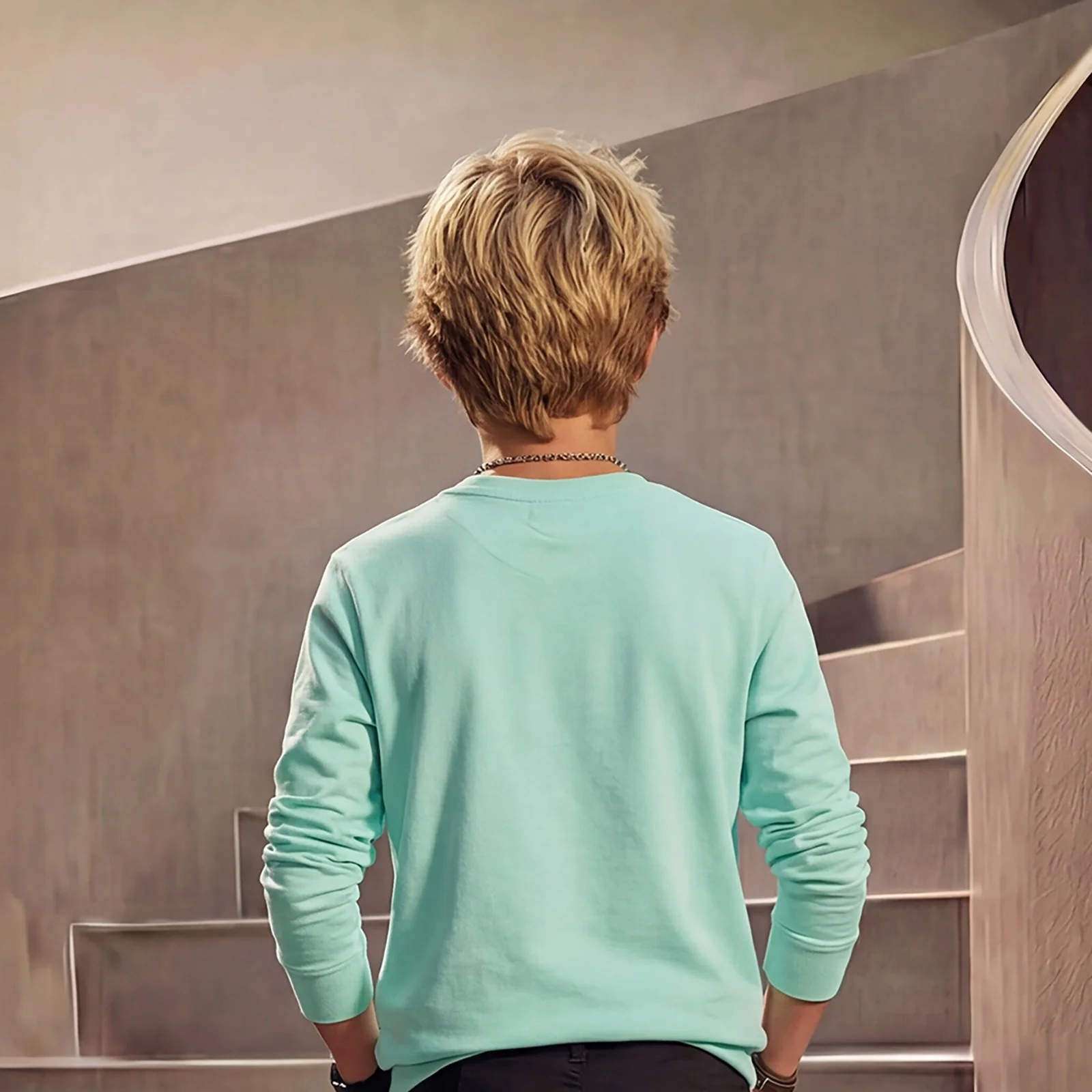 Kid's Mint Green Full Sleeve T-Shirts - Image 2