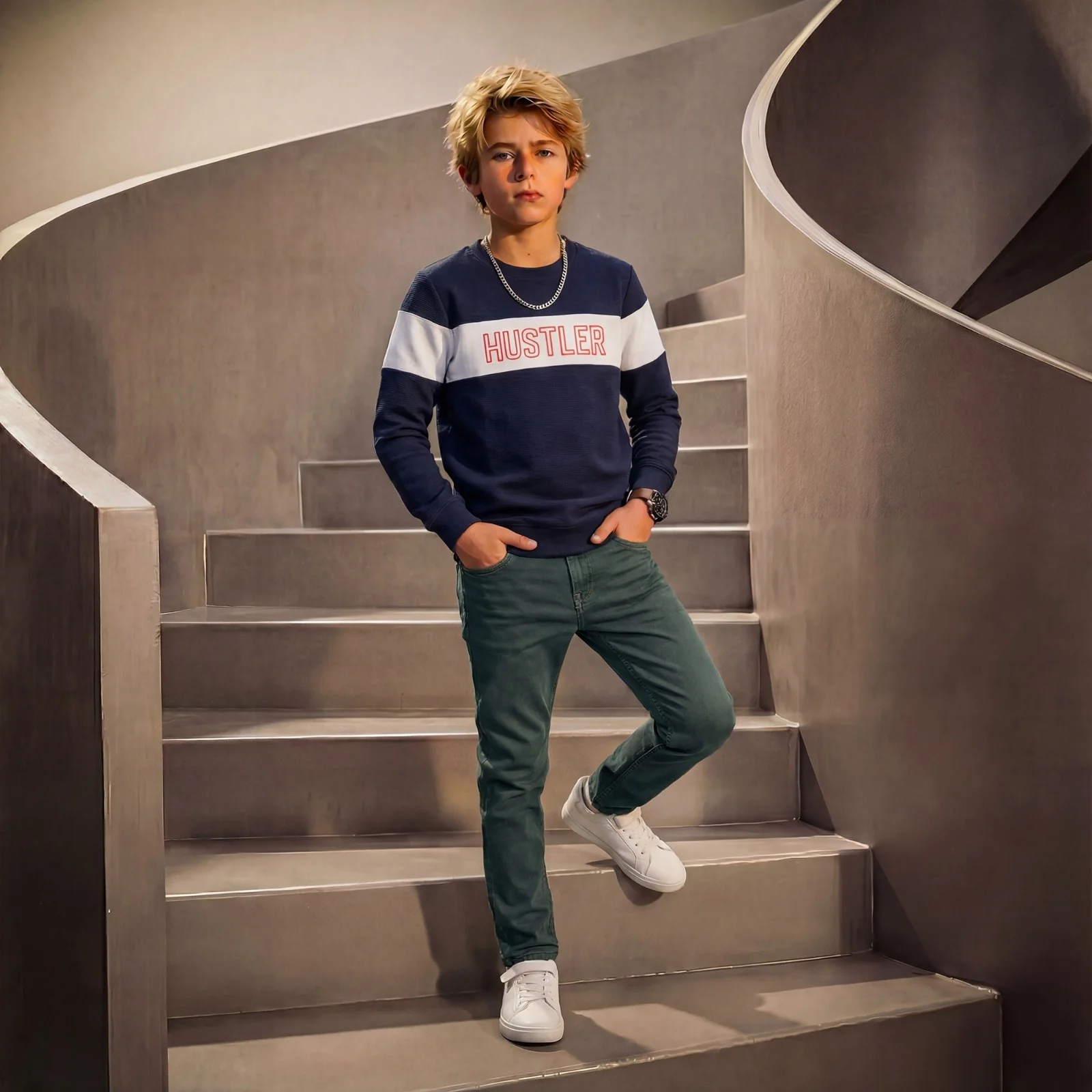 Kid's Navy Sweat Shirts - Image 3