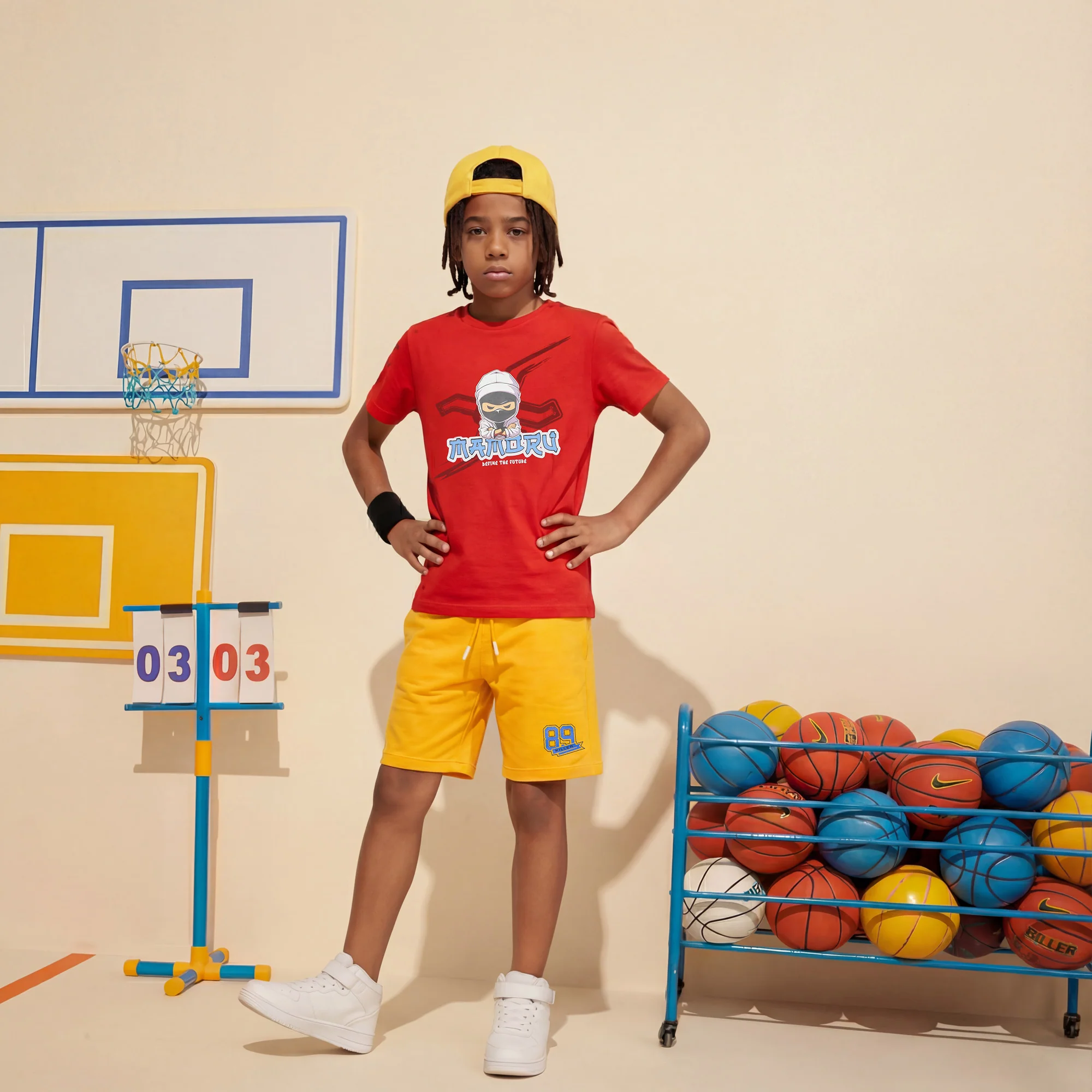 Kid's Red Slim Fit Printed T-Shirts - Image 3