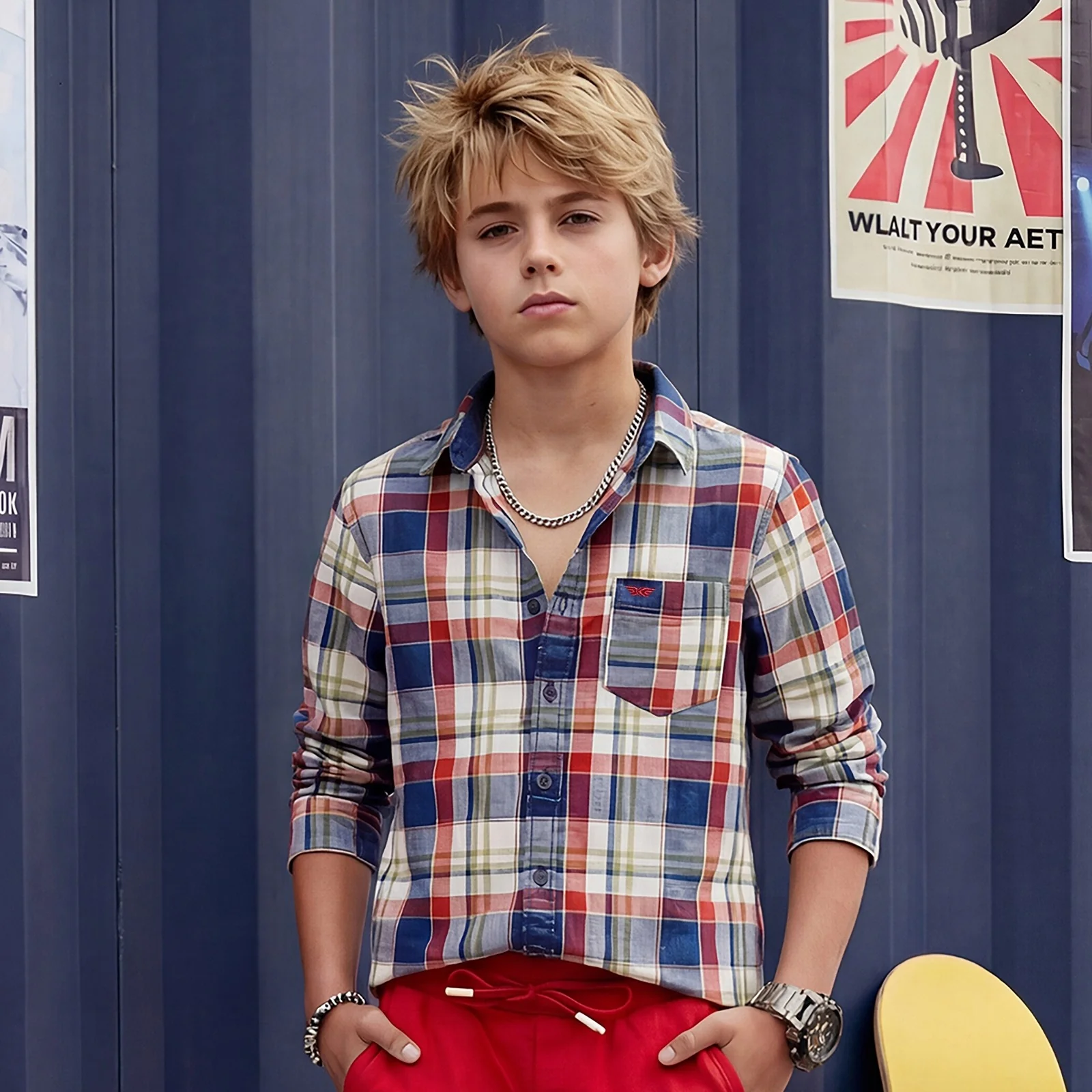 Kid's Red Slim Fit Shirts