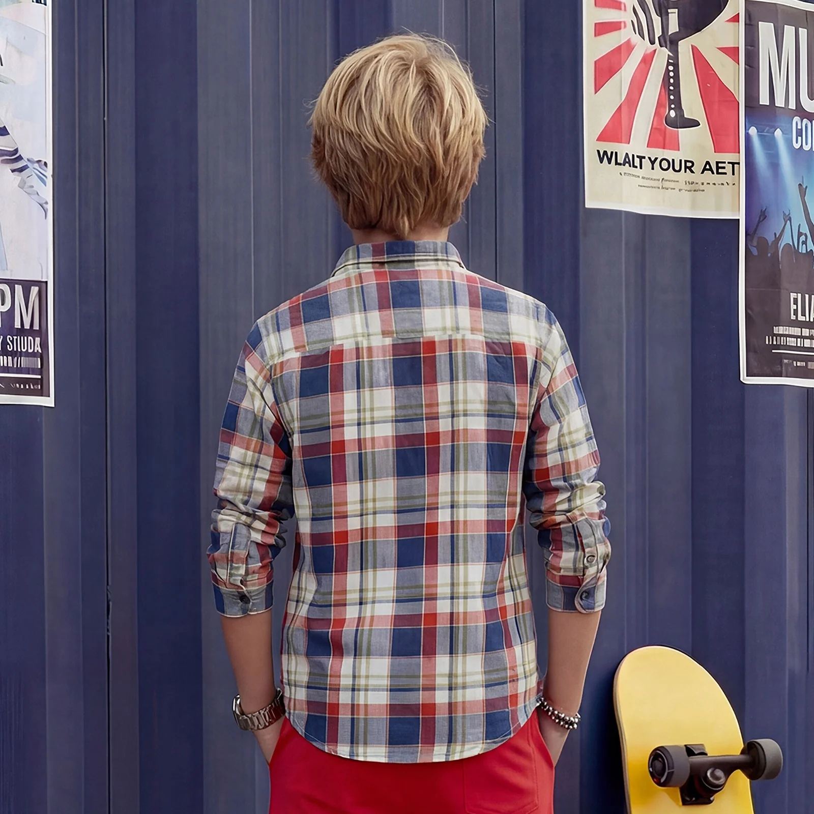 Kid's Red Slim Fit Shirts - Image 2
