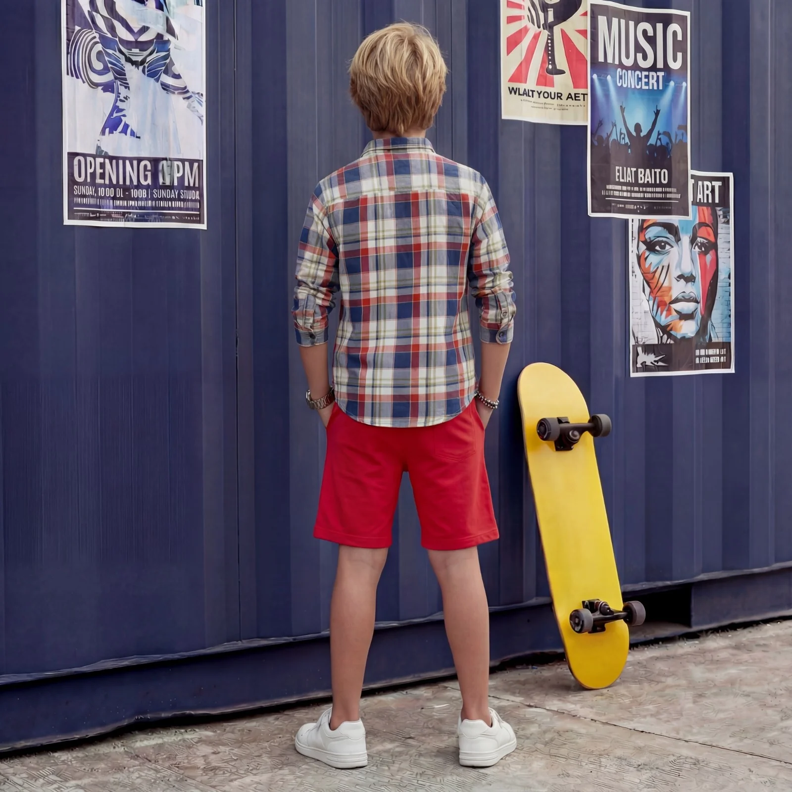 Kid's Red Slim Fit Shirts - Image 4