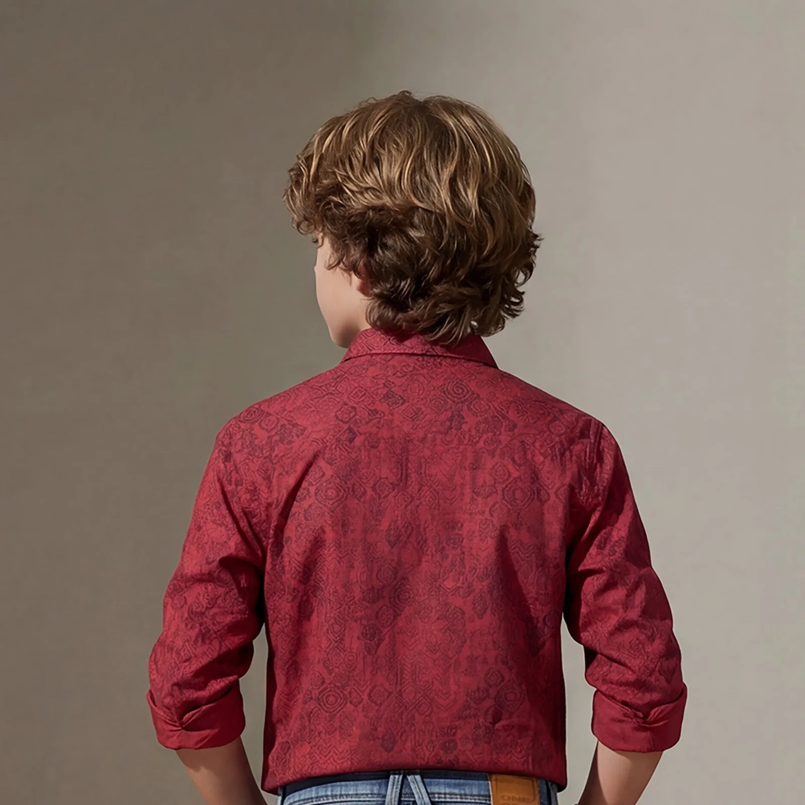 Kid's Red Regular Fit Shirts - Image 2