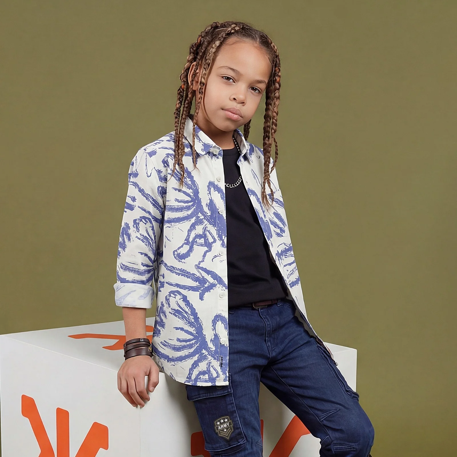 Kid's White Regular Fit Shirts - Image 5